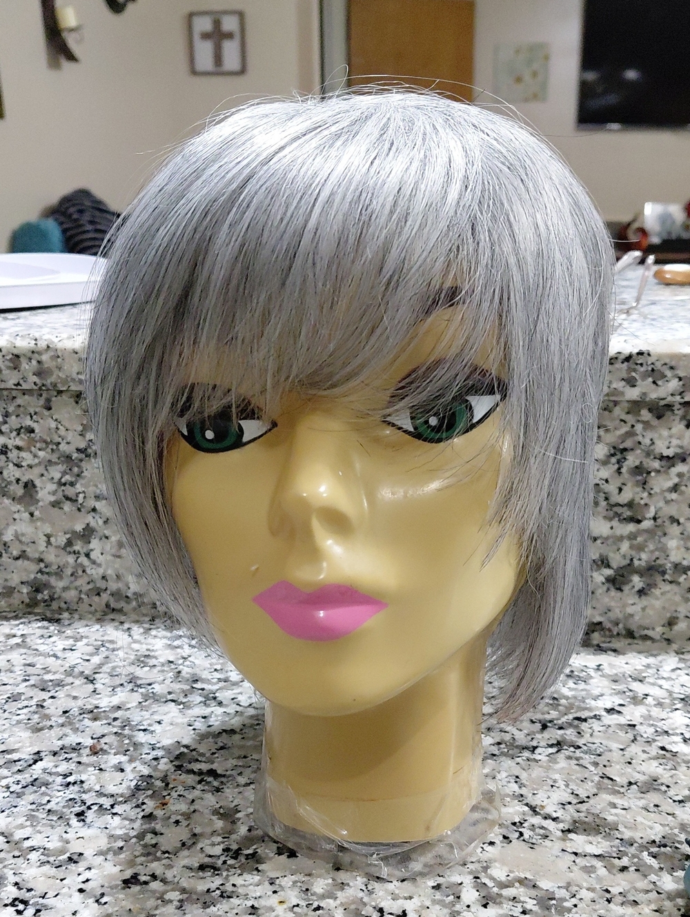 Silver Short Bob Mayde Synthetic Wig for Women